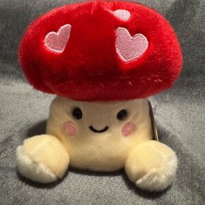 Adorable Red and Cream Stuffed Mushroom Toy
